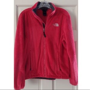 Fuzzy Red North Face Jacket